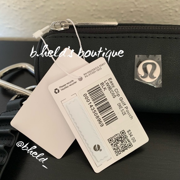 lululemon Easy Clip Golf Pouch in Black Neutral with Silver Zipper OS New NWT - Picture 4 of 16